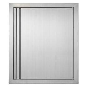BBQ Access Door, 18W x 21H Inch Single Outdoor Kitchen Door, Stainless Steel Flush Mount Door, Wall Vertical Door with Recessed Handle, for BBQ Island