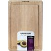 Farberware Hardwood Cutting Board with Drip Groove Trench, 12-Inch-by-18-Inch